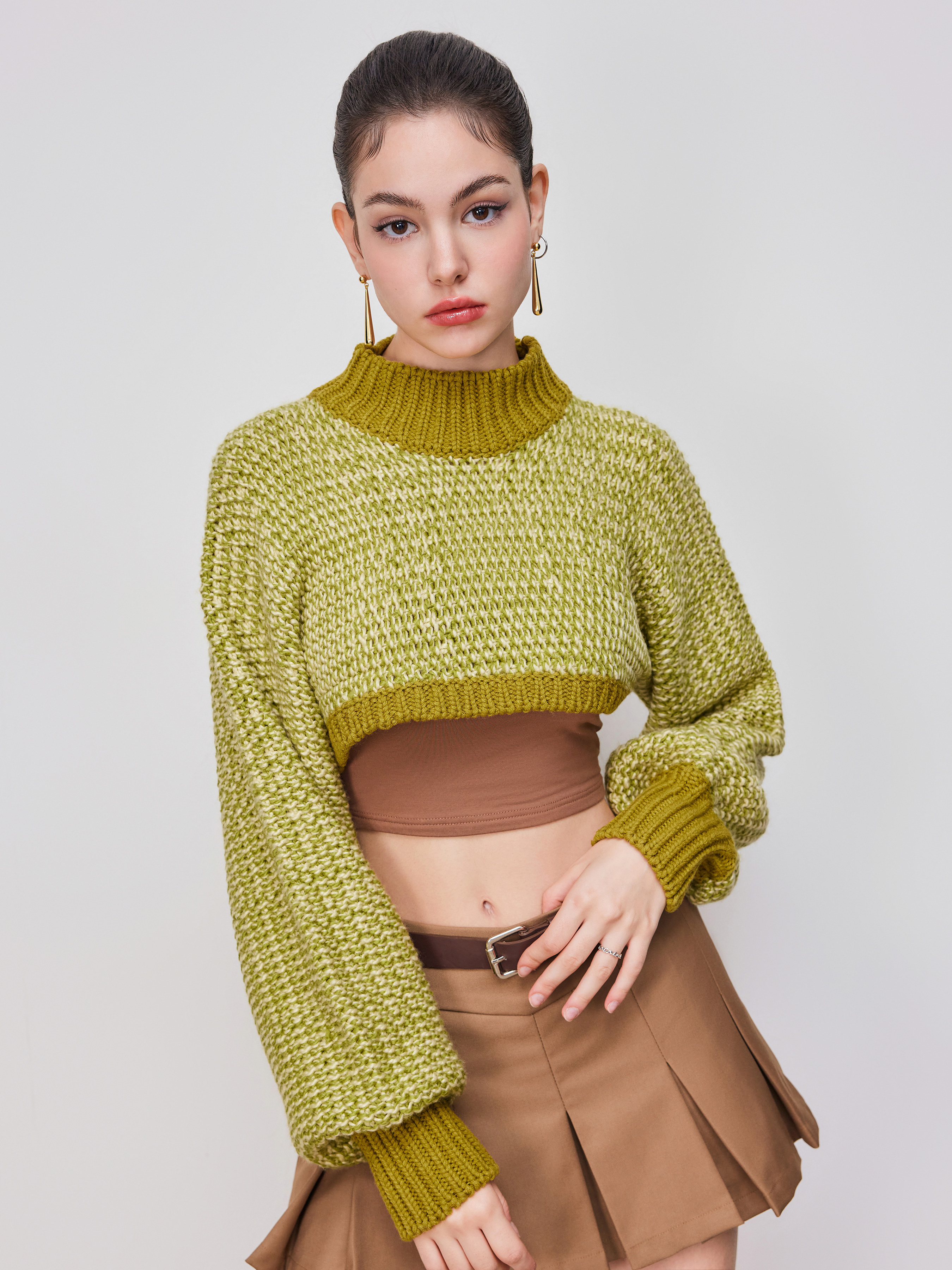 Heron Prestonタートルネック クロップド トップス Heron Preston HPNY タートルネック プルオーバー | ブラック