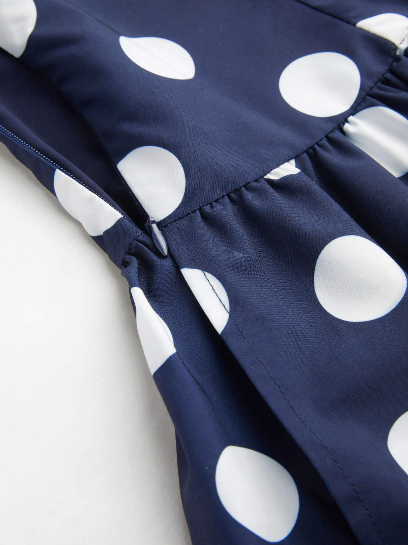 Asymmetrical Neck Polka Dot Bubble Hem Mini Dress