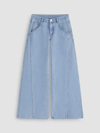 Cider Denim Low Rise Wide Leg Jeans