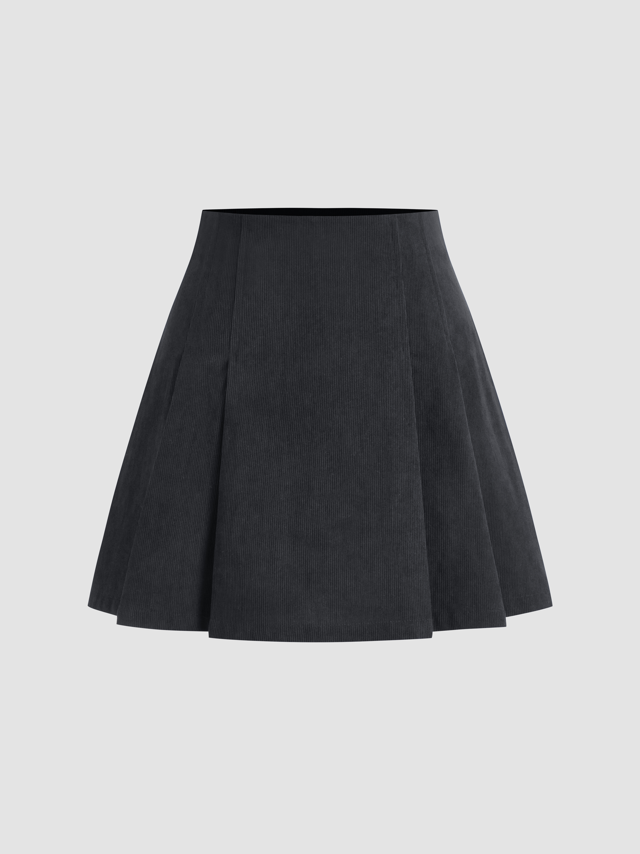 【in a row】Corduroy Pleated Skirt Pleated High-Waisted Corduroy Skirt