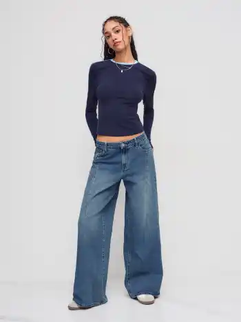 Cider Denim Low-Rise Lockere Jeans