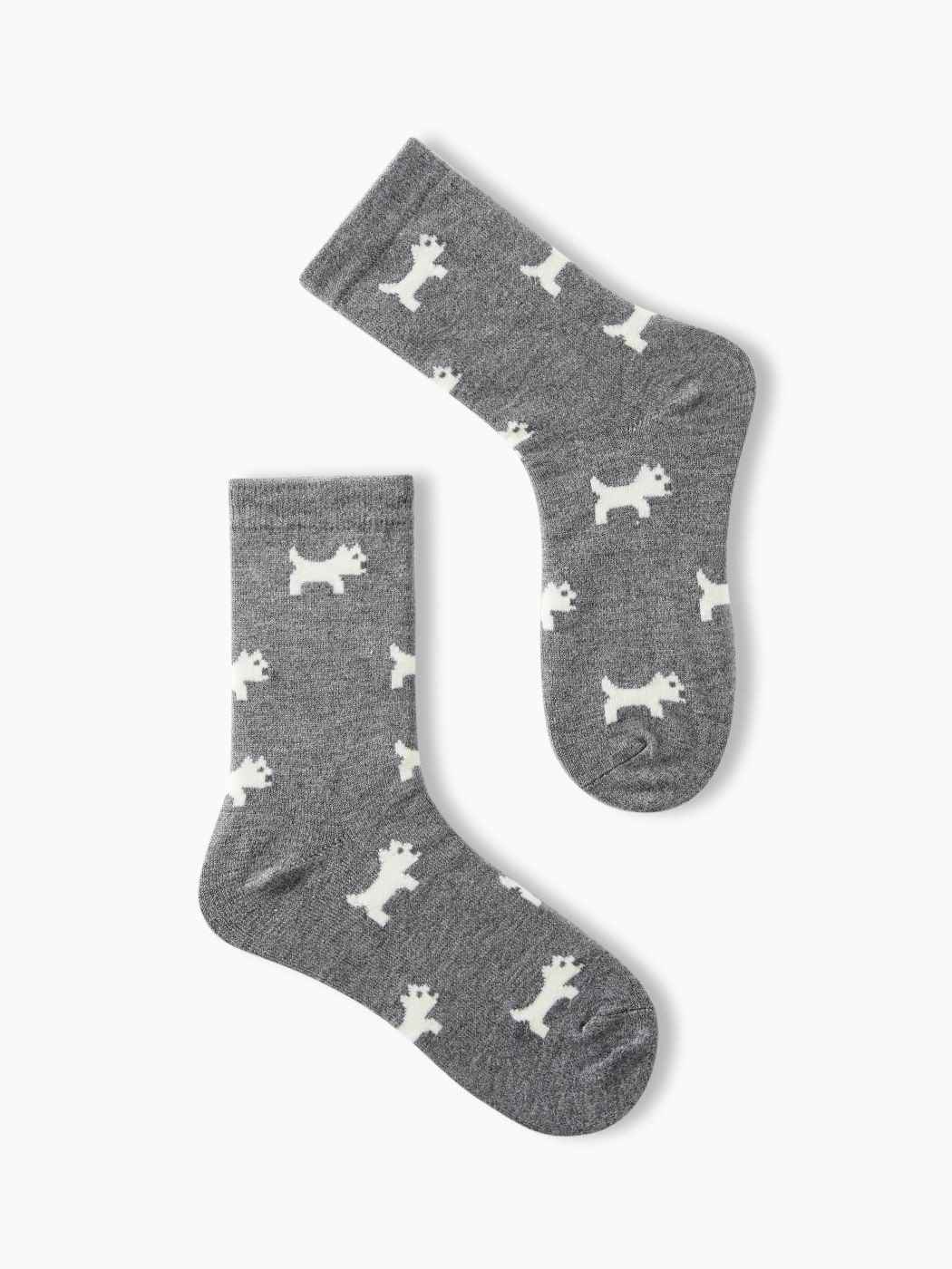 3 PAIRS BOWKNOT & PUPPY WOOL-BLEND CREW SOCKS