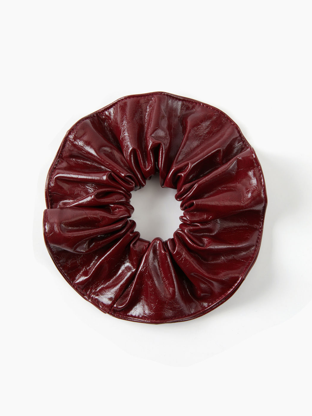 FAUX PATENT LEATHER SCRUNCHIE