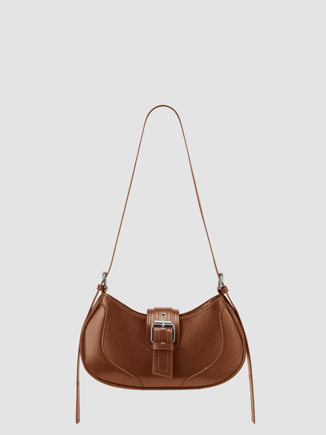 Distressed Texture Crescent Schultertasche