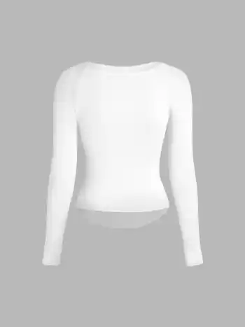 Sternenmotiv Langarmshirt mit Bootsausschnitt