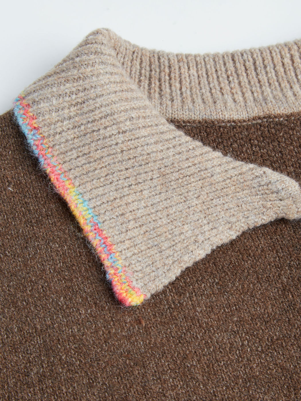 Knit Polo Collar Button Sheep Crop Sweater