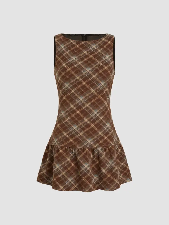 Jacquard U-neckline Floral Backless Bowknot Mini Dress