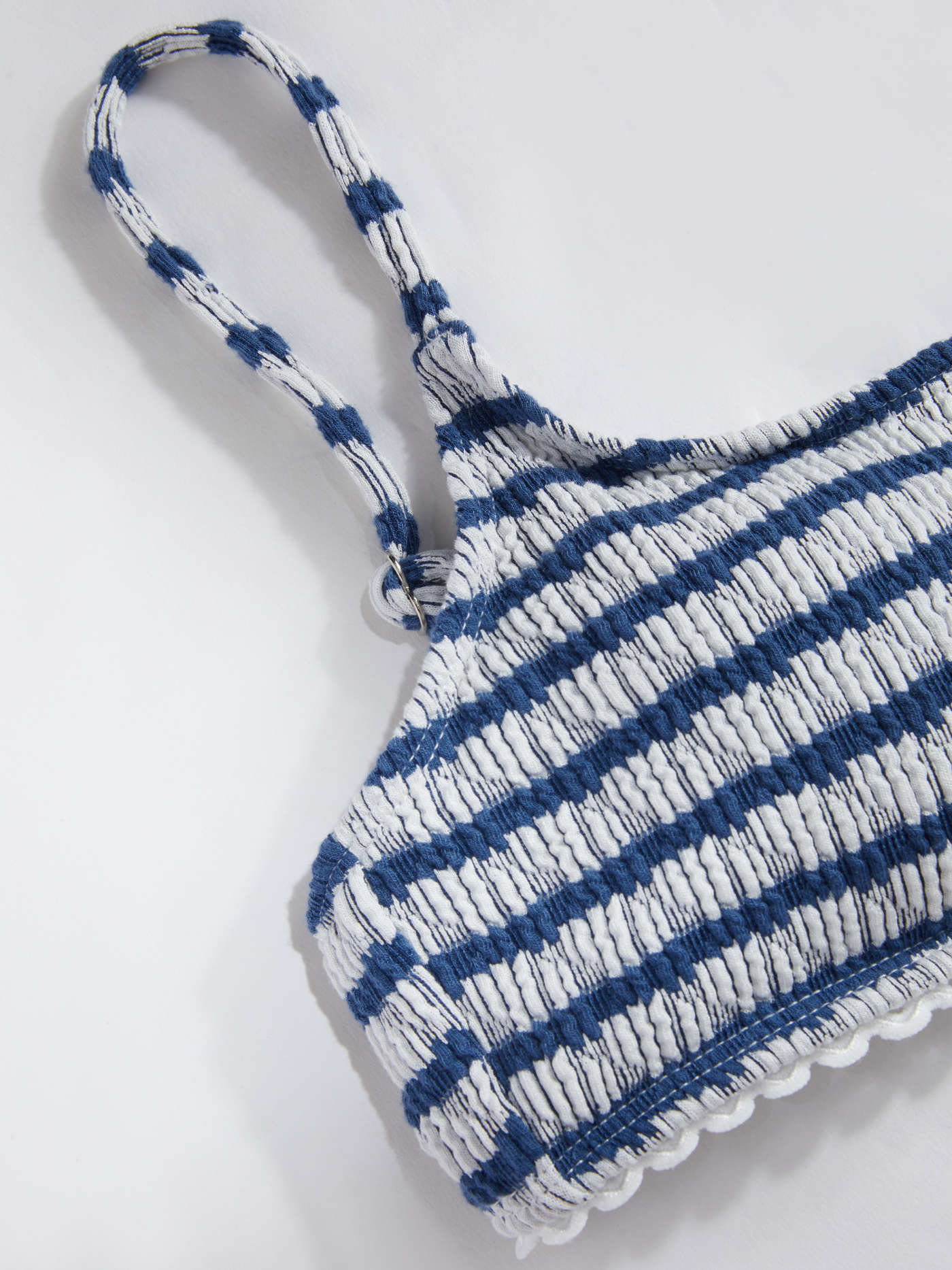 Miami Sunset Vacation U-neckline Striped Texture Bikini Swimsuit
