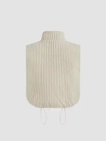 Cord Puffer Weste mit hohem Kragen