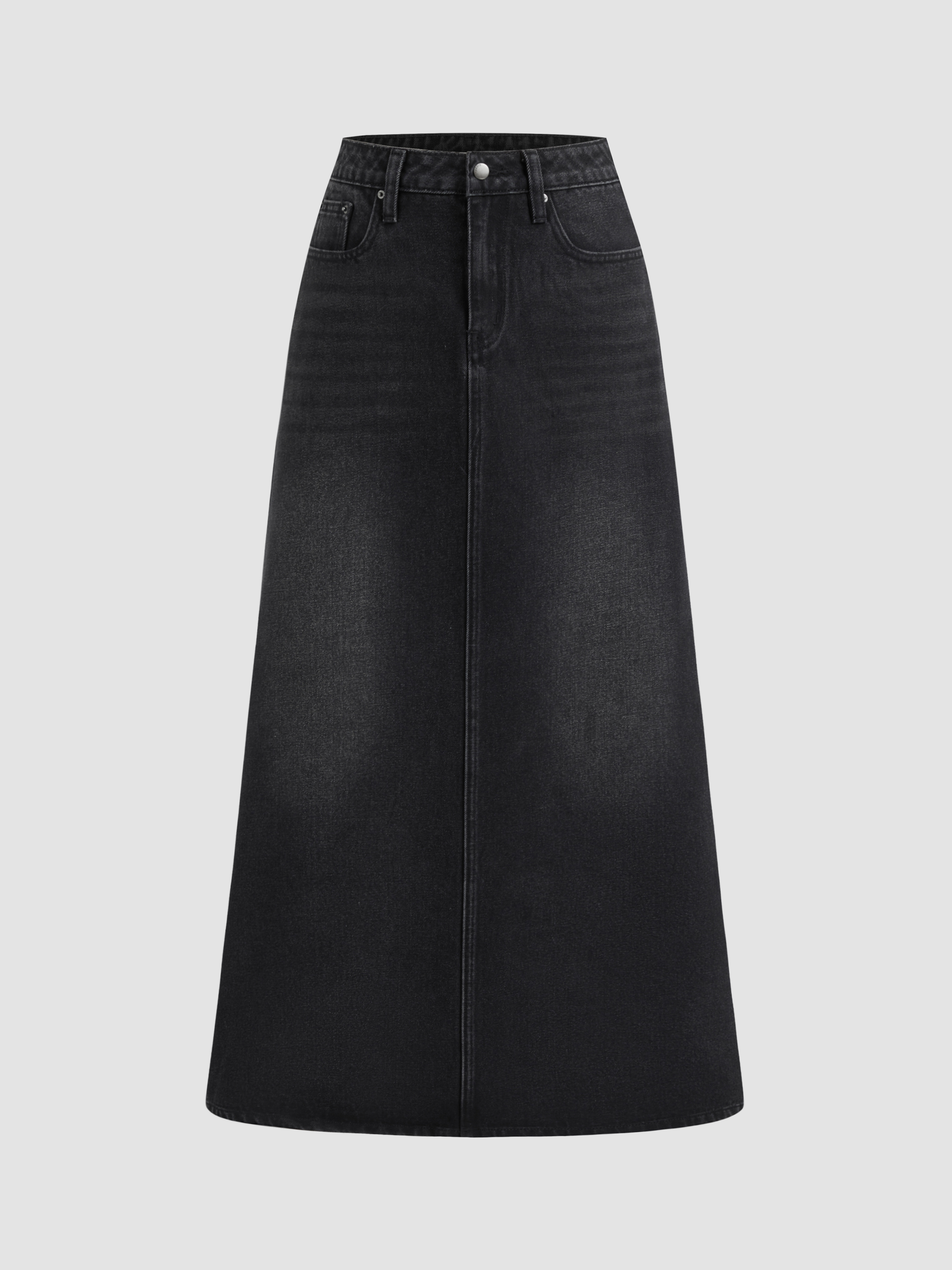 『Cider』デニムソリッドハイウエストスプリットミニスカート Skirts - Cider