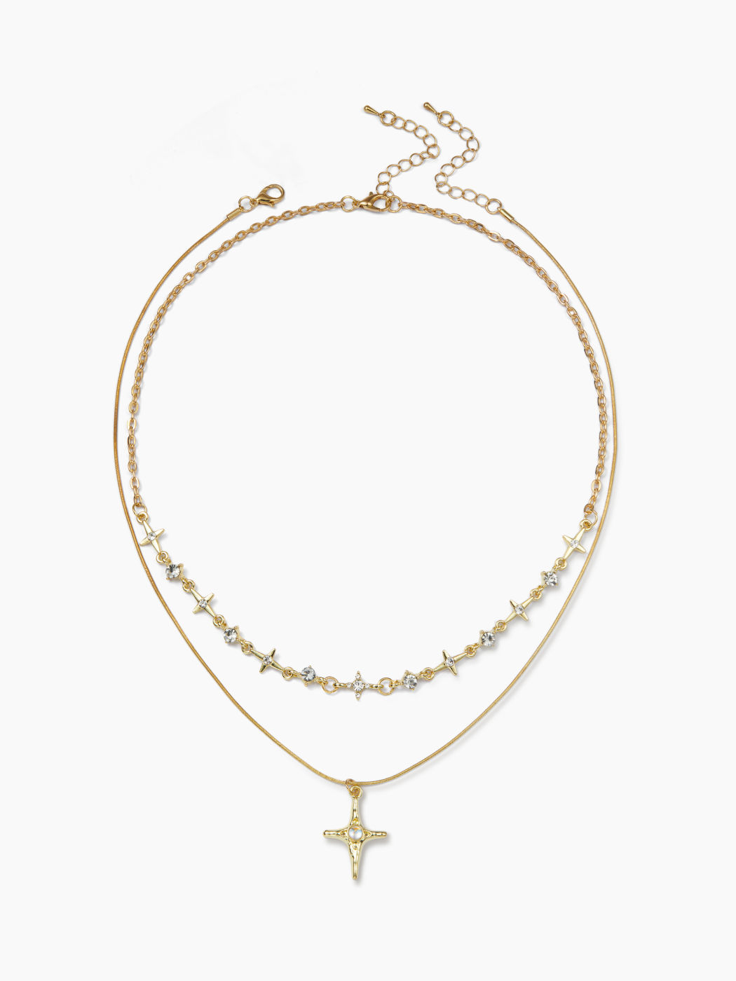 RHINESTONE STAR LAYERED NECKLACE