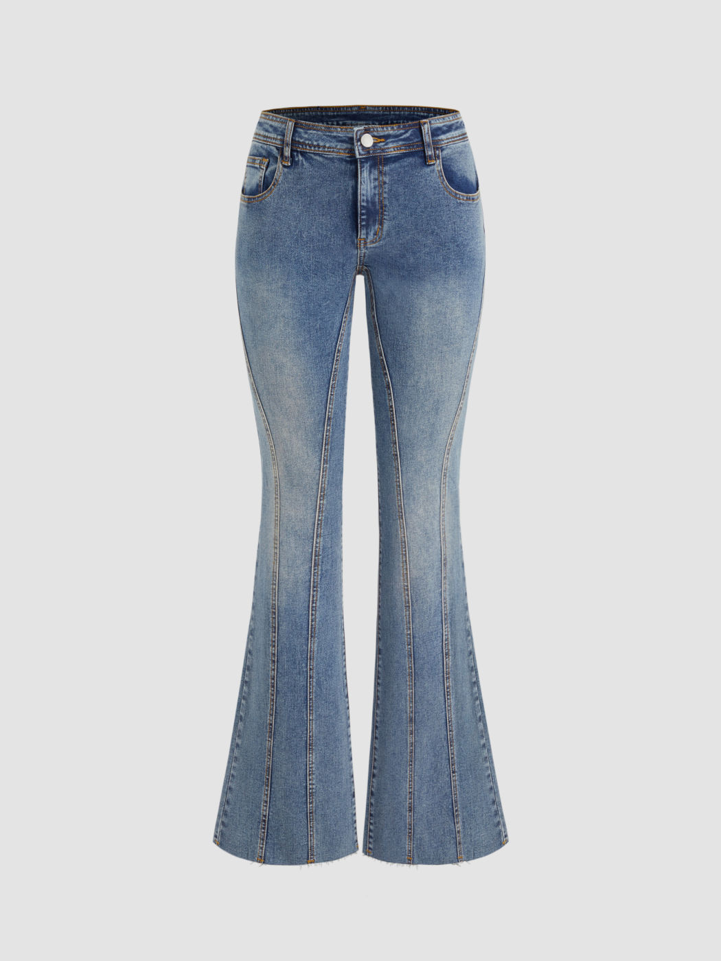 High Stretch Cider Denim Low Rise Flared Jeans