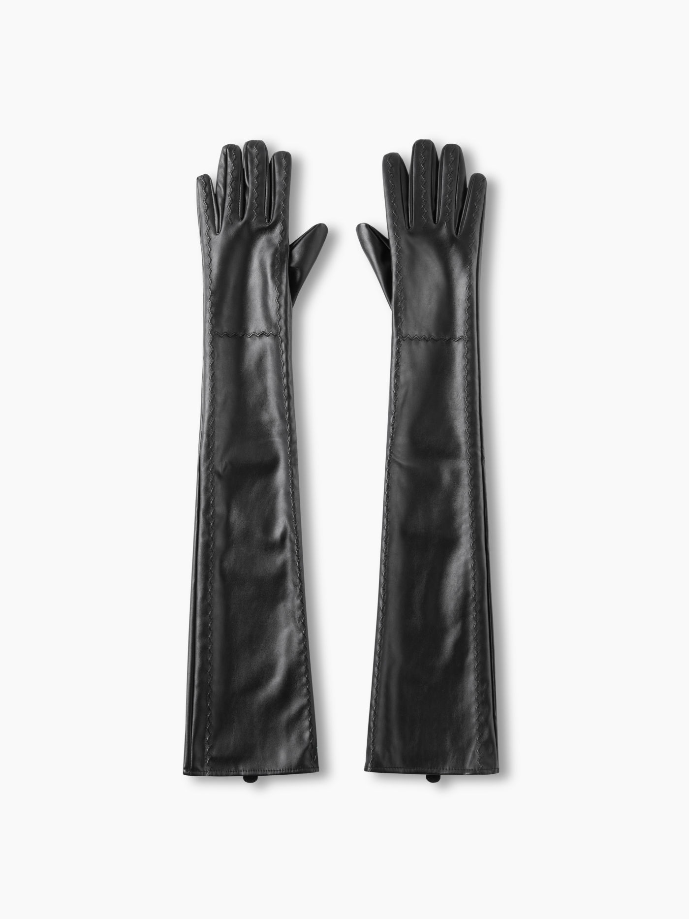 Guantes largos de cuero sintético