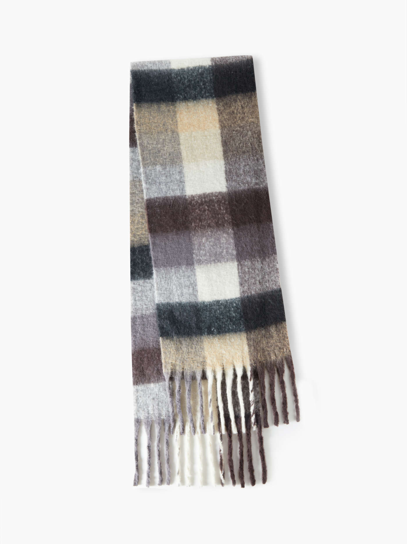 PLAID TASSEL SCARF