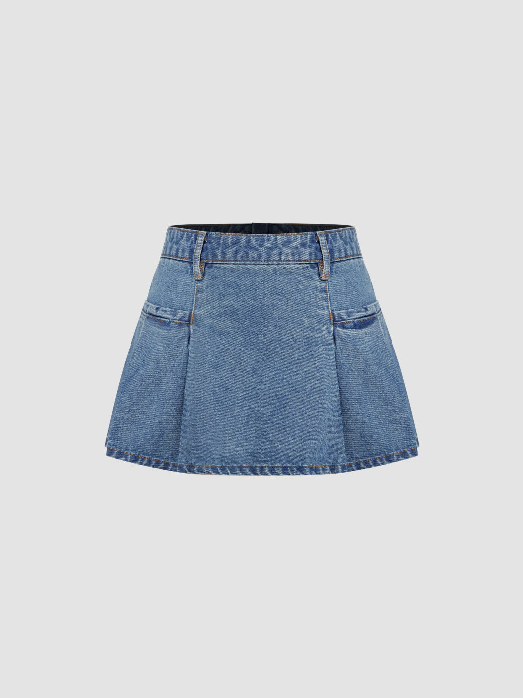 Denim Low Rise Pocket Micro Mini Skirt