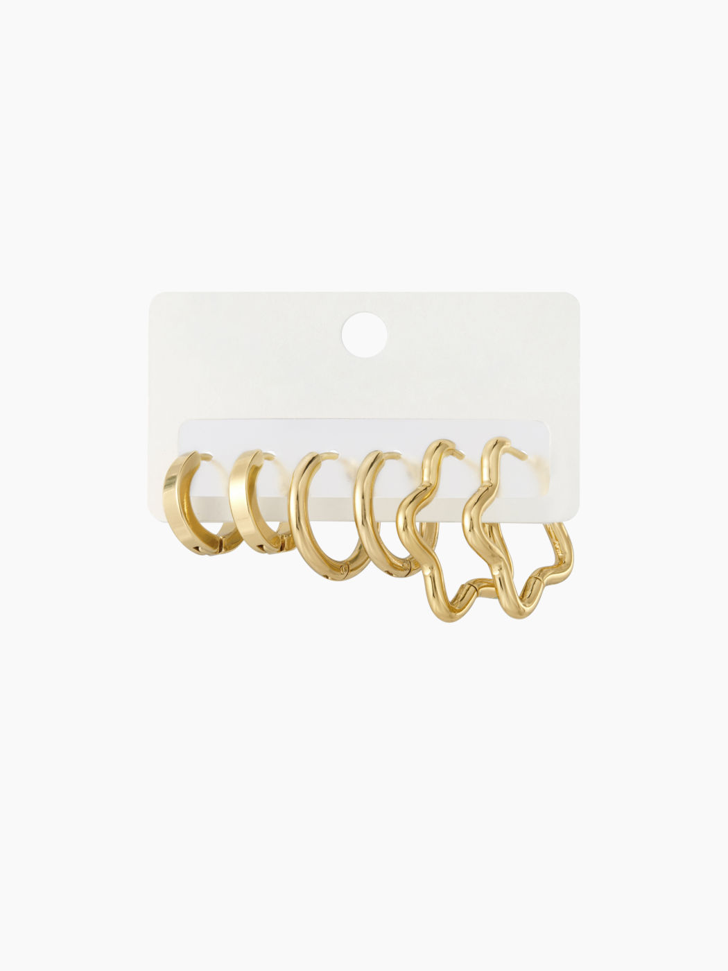 3 PAIRS GEOMETRIC HOOP EARRINGS SET