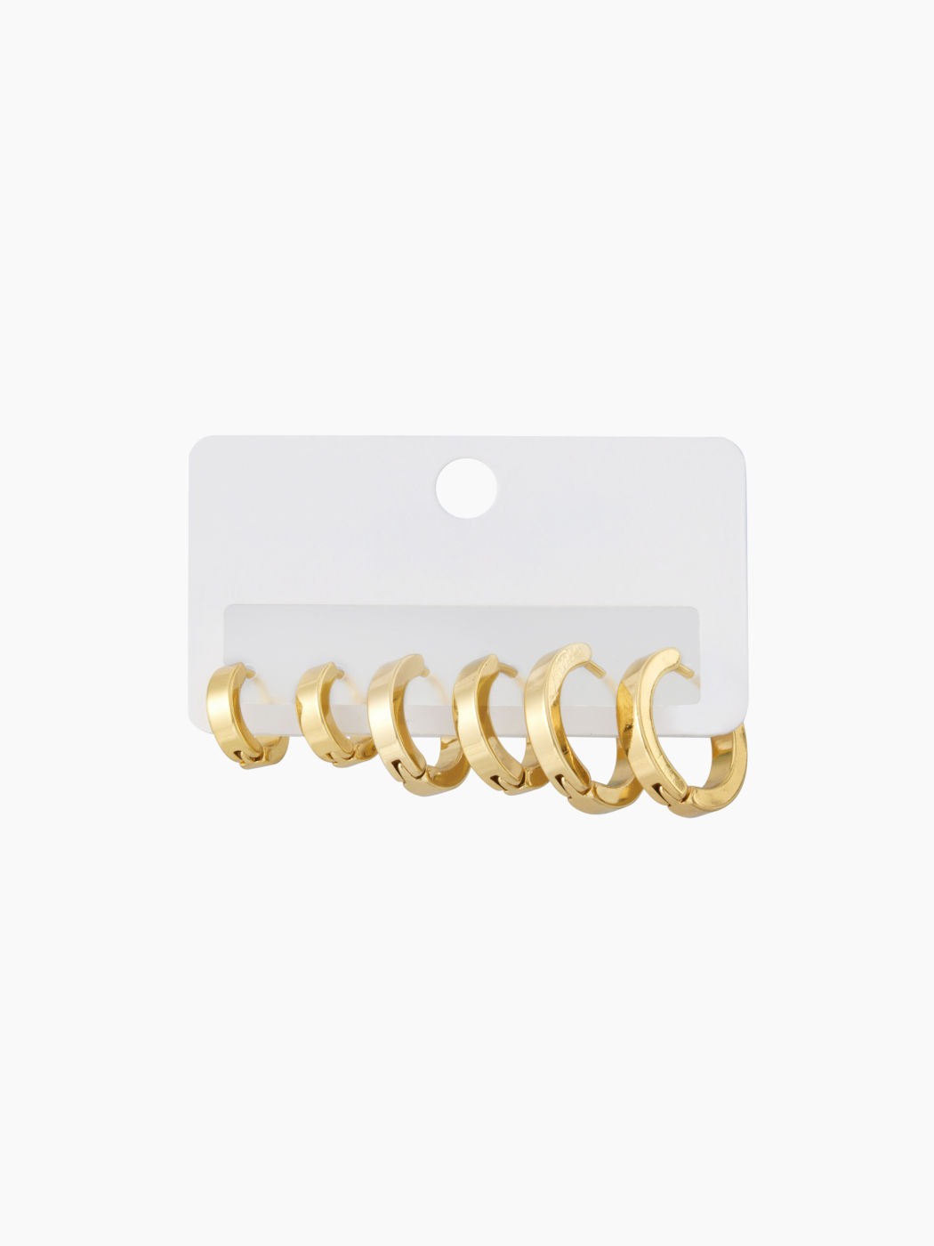 SET DI 3 PAIA DI ORECCHINI A CERCHIO HUGGIE