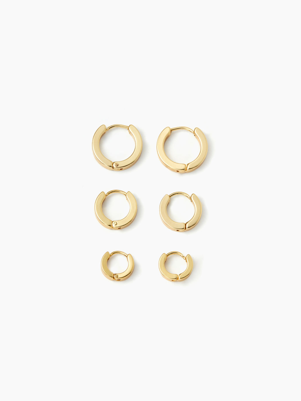 SET DI 3 PAIA DI ORECCHINI A CERCHIO HUGGIE