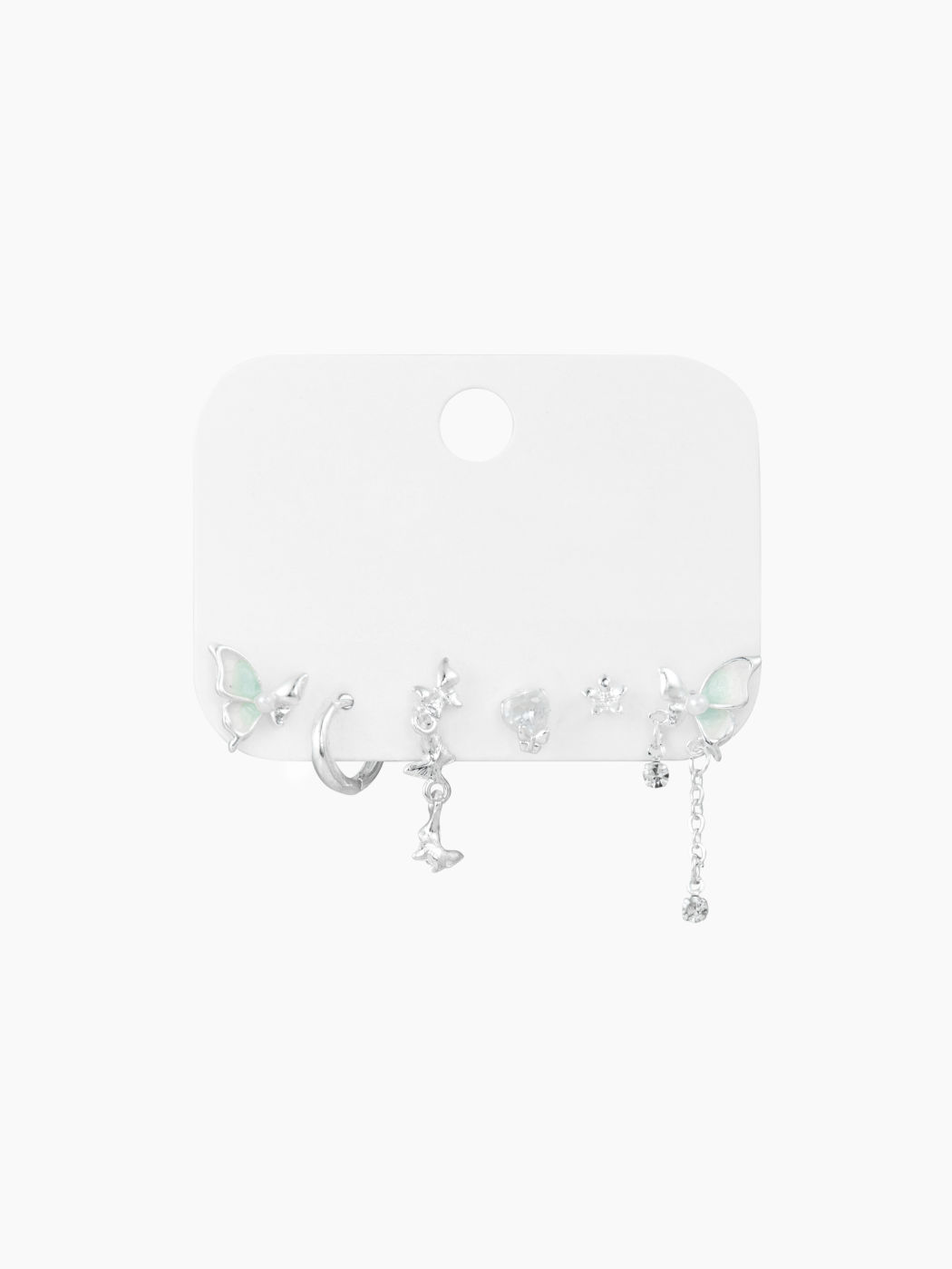 SET DI 3 PAIA DI ORECCHINI A FARFALLA E FIORE