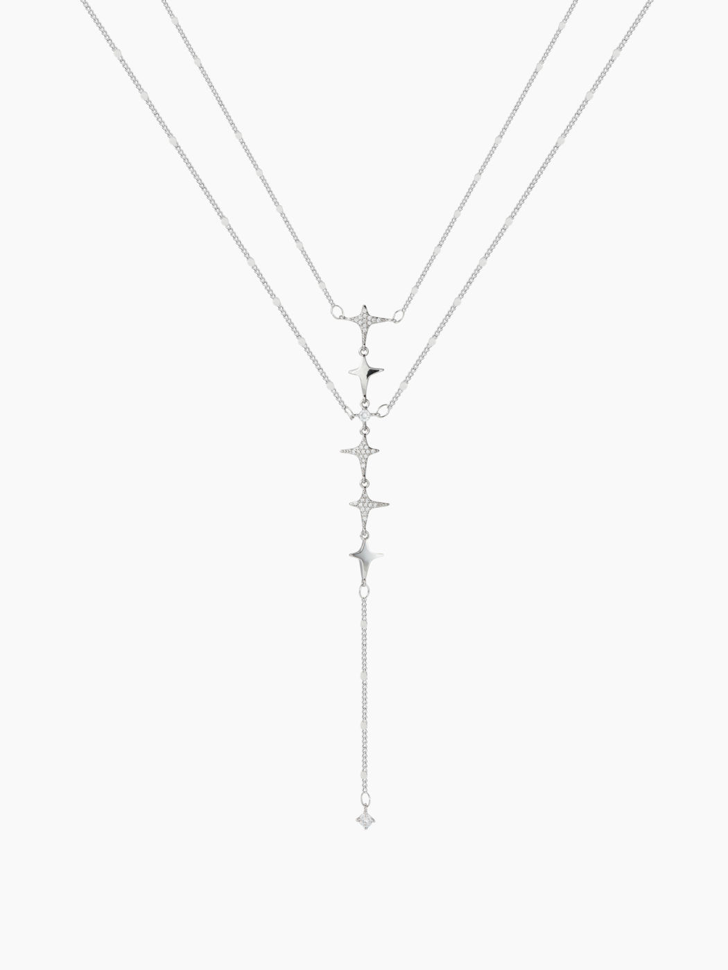 Y-SHAPED STAR ZIRCON LAYERED NECKLACE