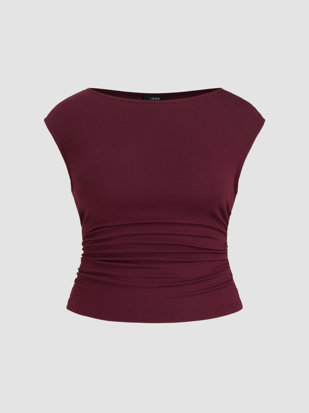 Boat Neck Ruched Tank Top Curve & Plus