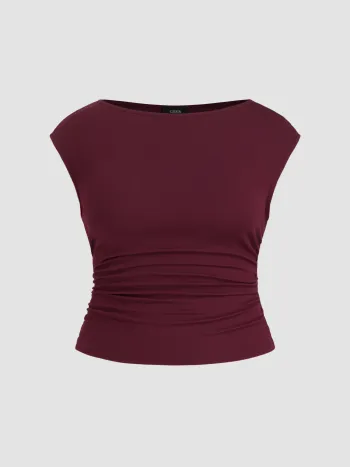 Bootschnitt-Rusche-Tanktop Kurve & Plus