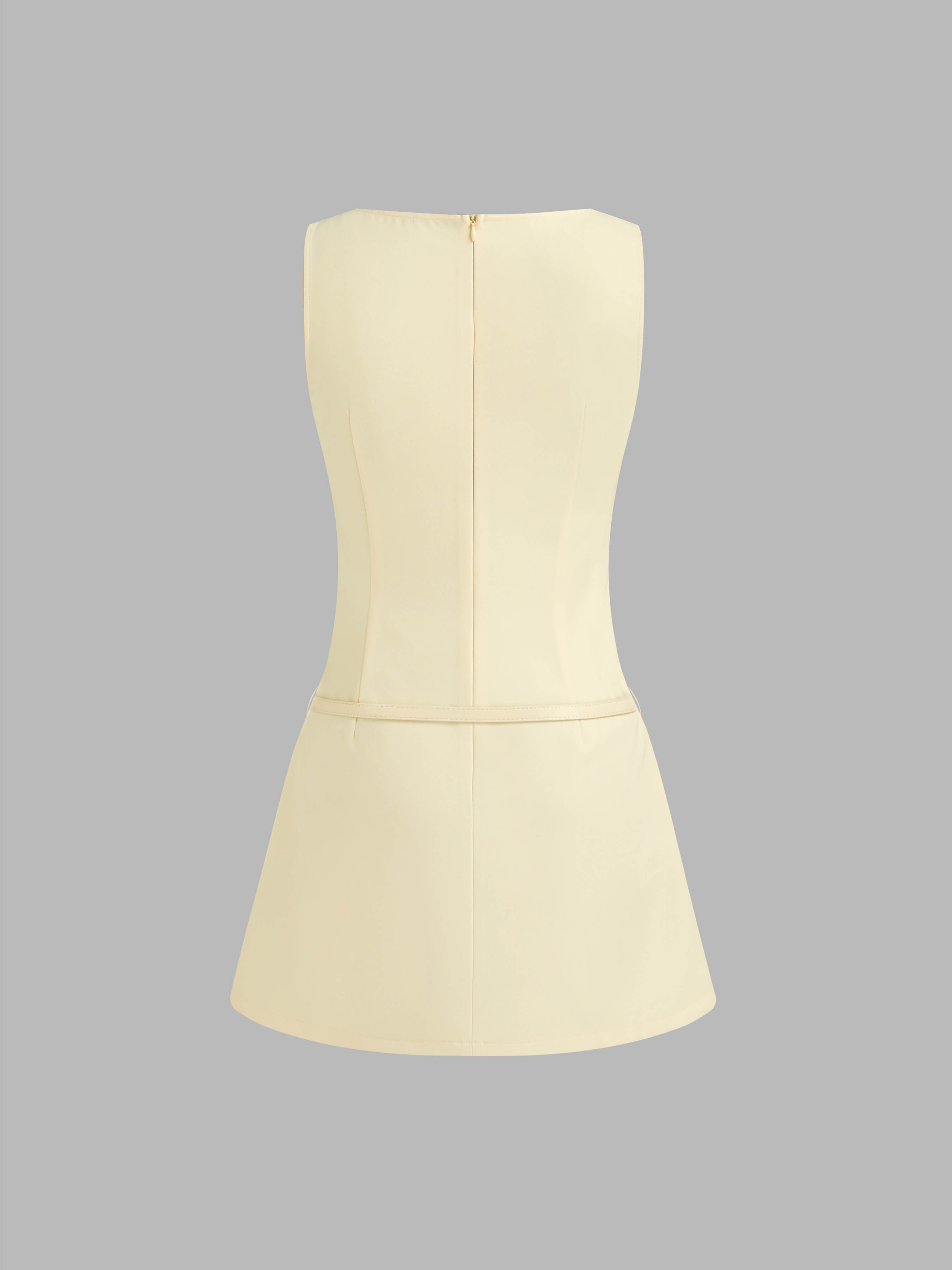 Boat Neck Belted Mini Dress
