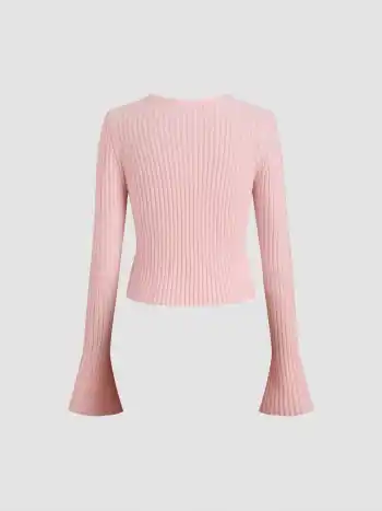 Knit Tie Front Bow Cardigan