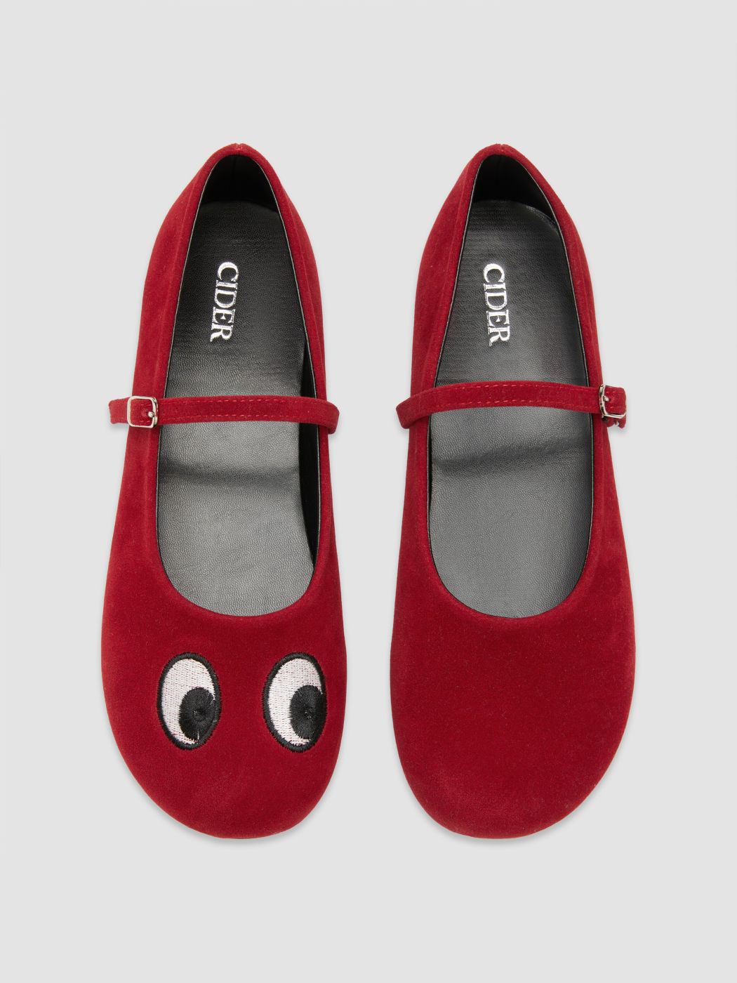 Augenstickerei Wildleder Mary Jane Flats