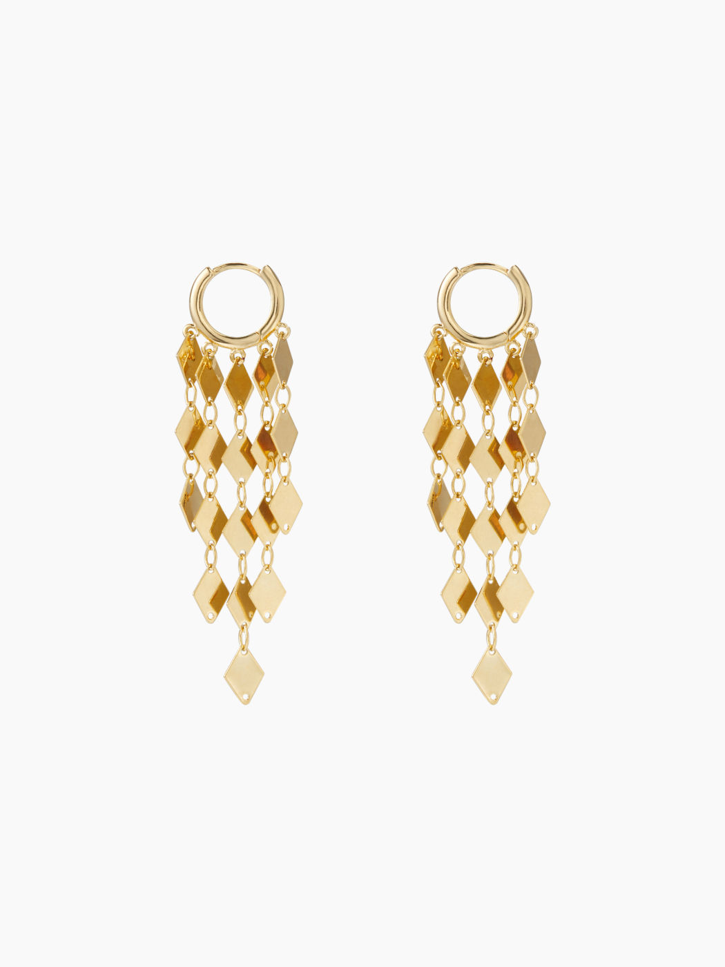 RHOMBUS TASSEL DROP EARRINGS
