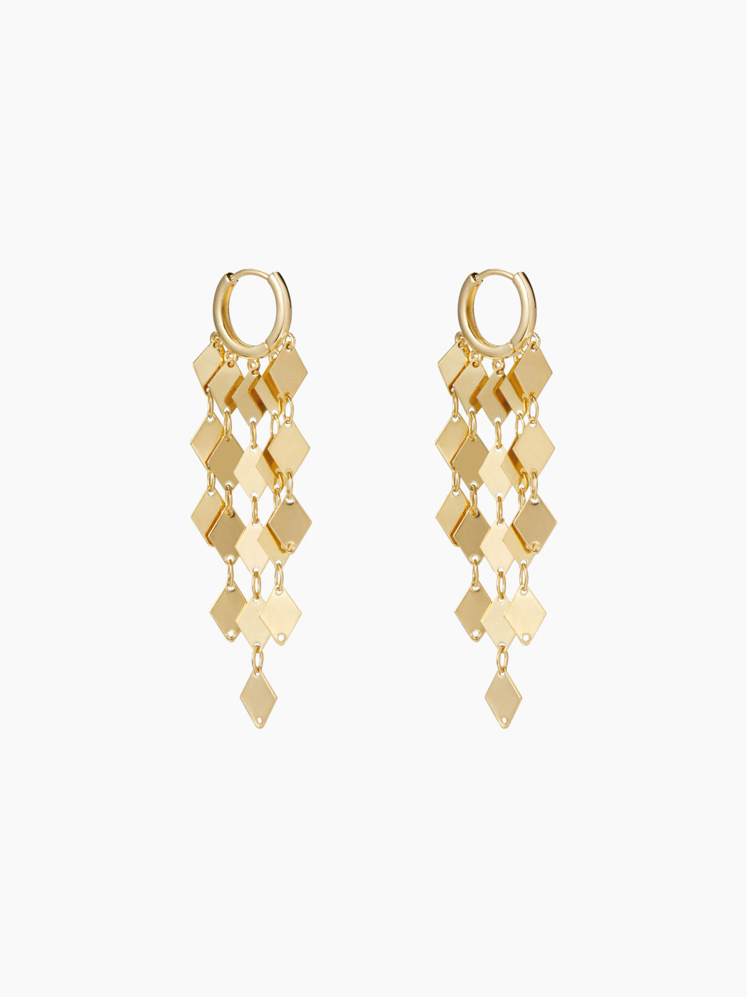 RHOMBUS TASSEL DROP EARRINGS