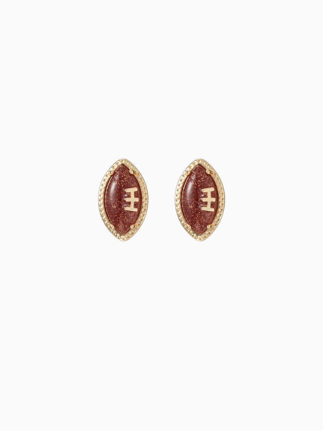 FOOTBALL 14K GOLD PLATED COPPER STUD EARRINGS