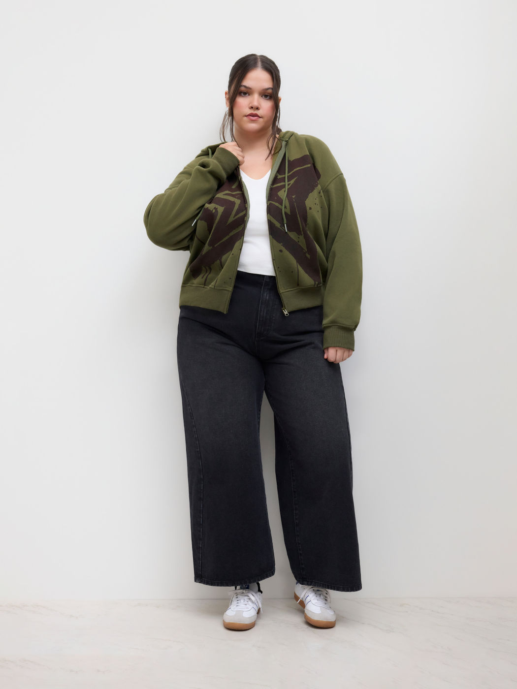 Terry Star Graphic Hoodie Curve & Plus