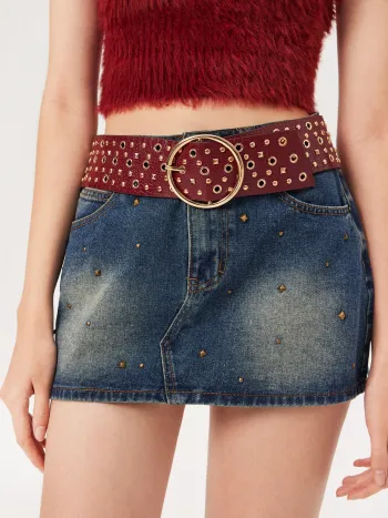 STUDDED WIDE BUCKLE BELT
