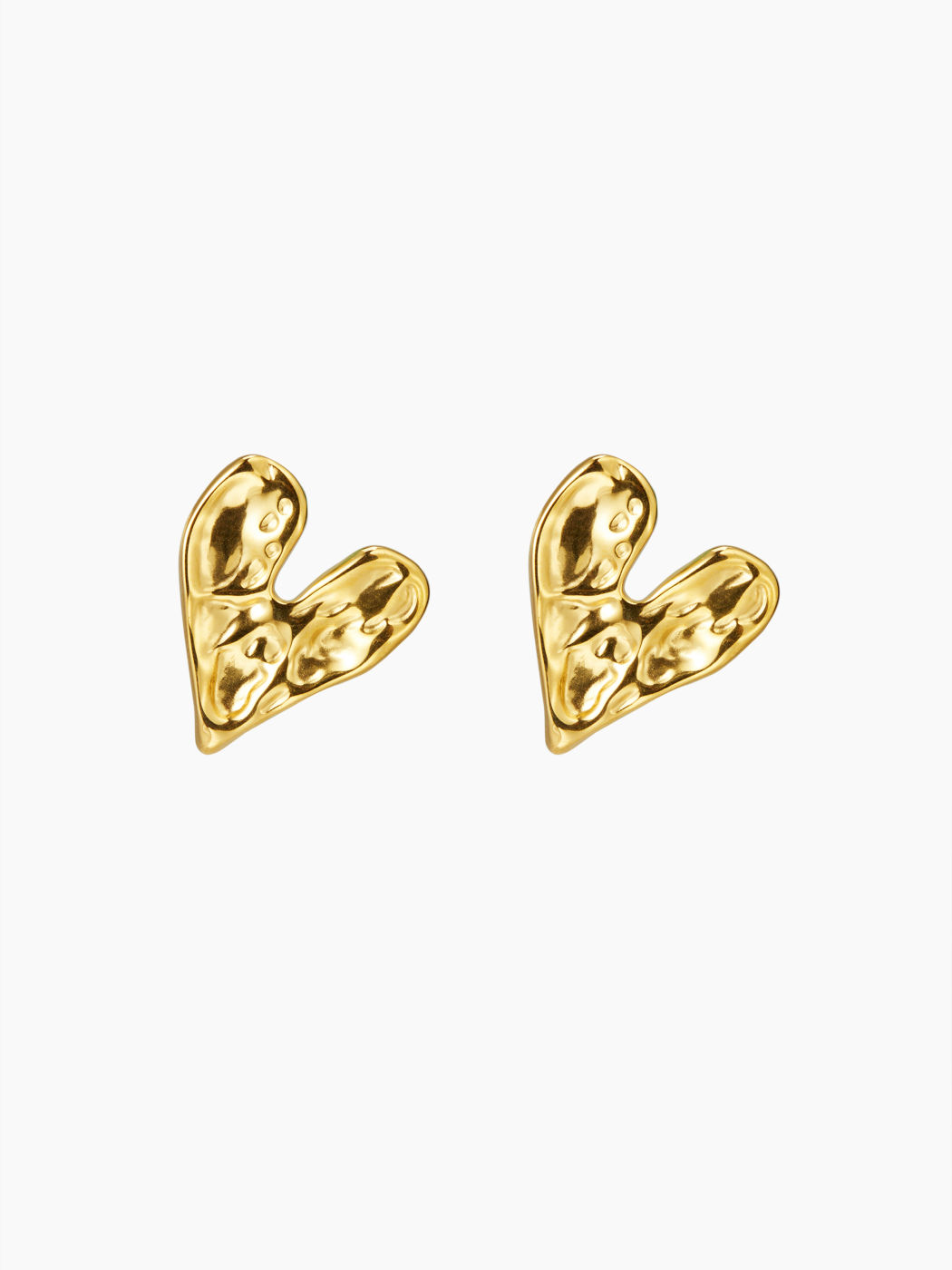 IRREGULAR TEXTURED HEART CHUNKY DROP EARRINGS