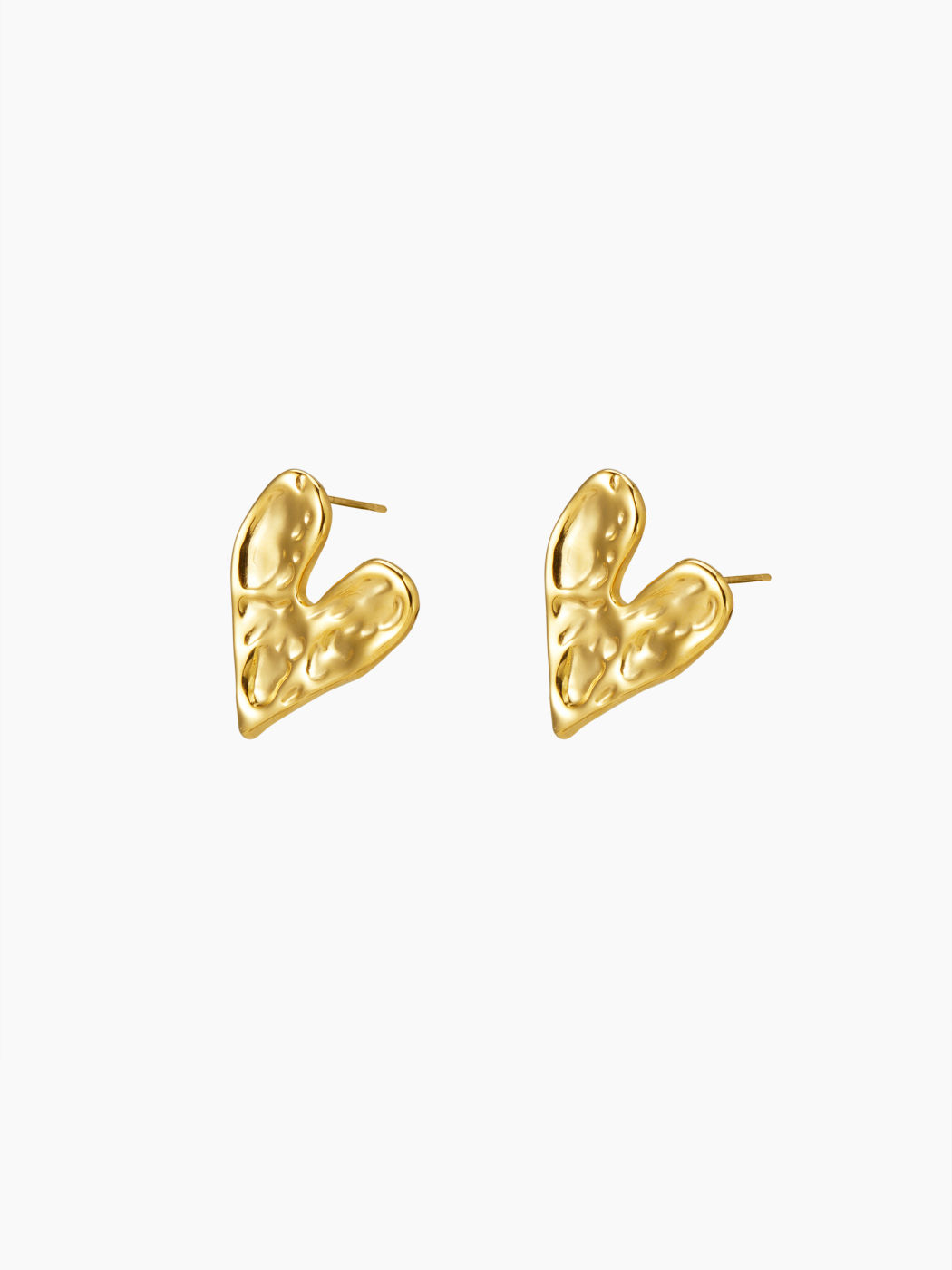 IRREGULAR TEXTURED HEART CHUNKY DROP EARRINGS