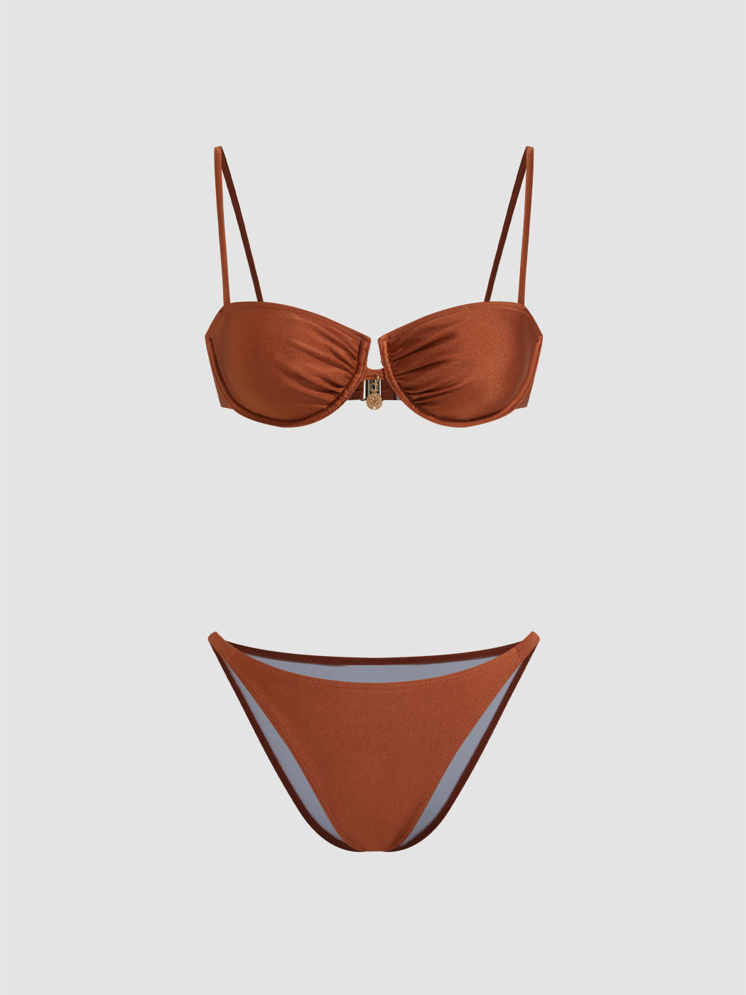 Square Neck Underwire Cheeky Bikini Set