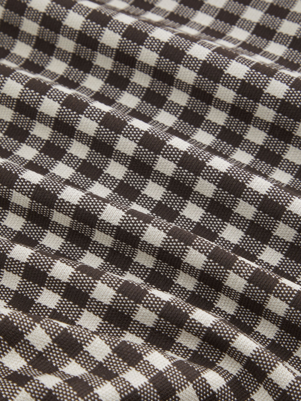 Asymmetrischer Kragen Gingham Geknotetes Langärmliges Oberteil