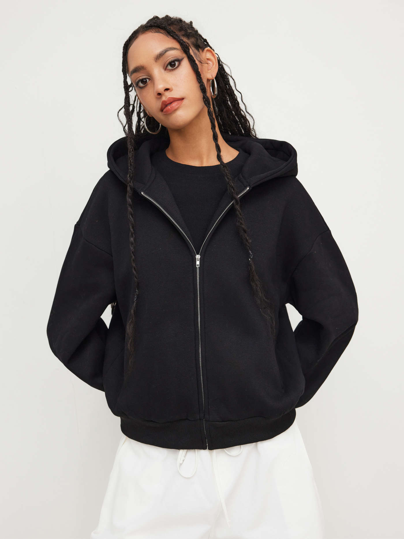 Fleece Soft-touch Zip Up Hoodie