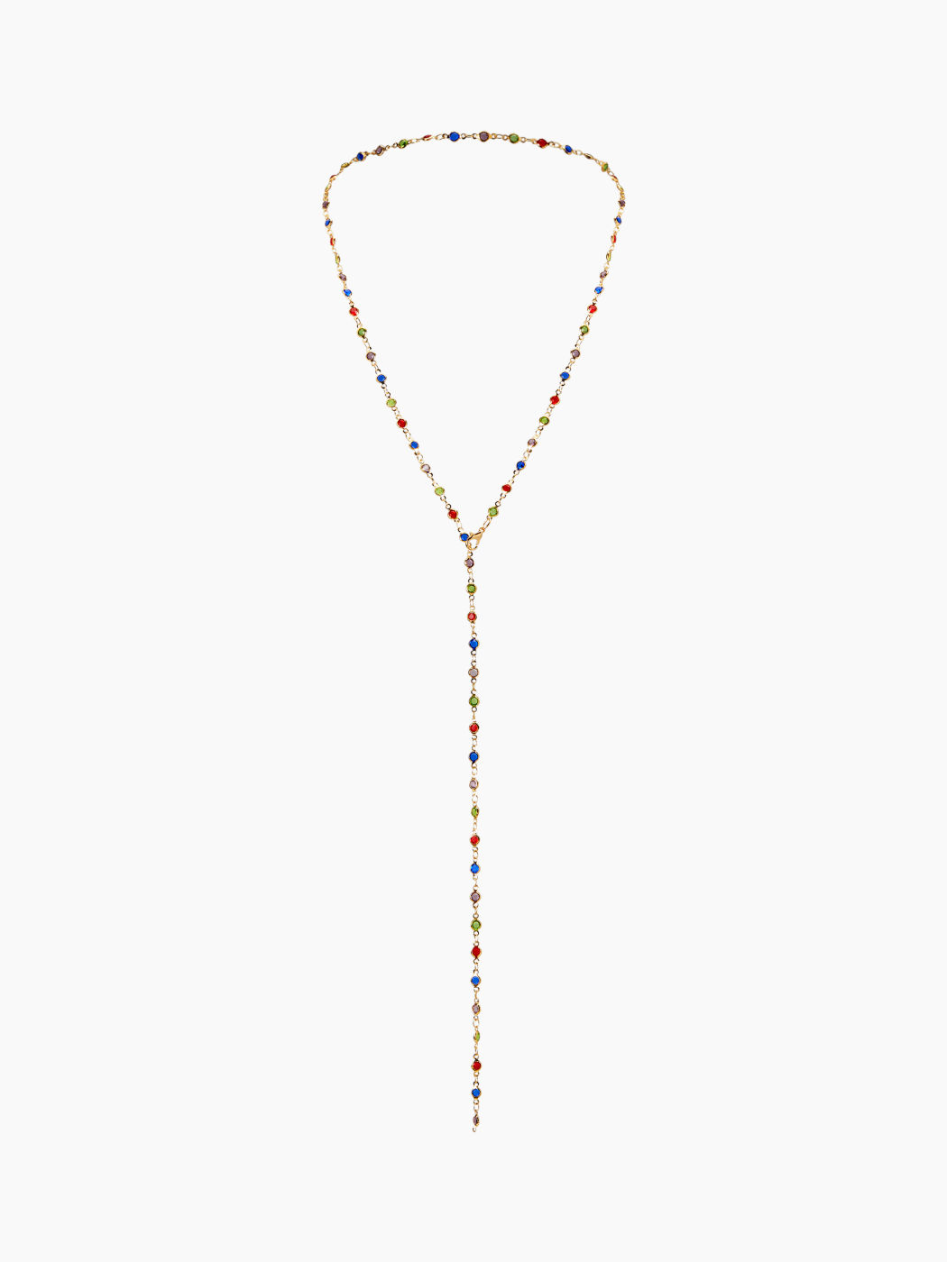 COLORFUL RHINESTONE LONG NECKLACE