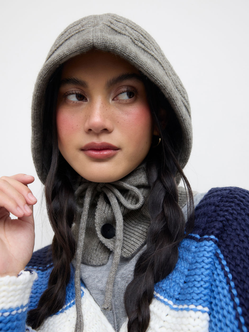Kapuzenmütze mit Kordelzug Strickwaren