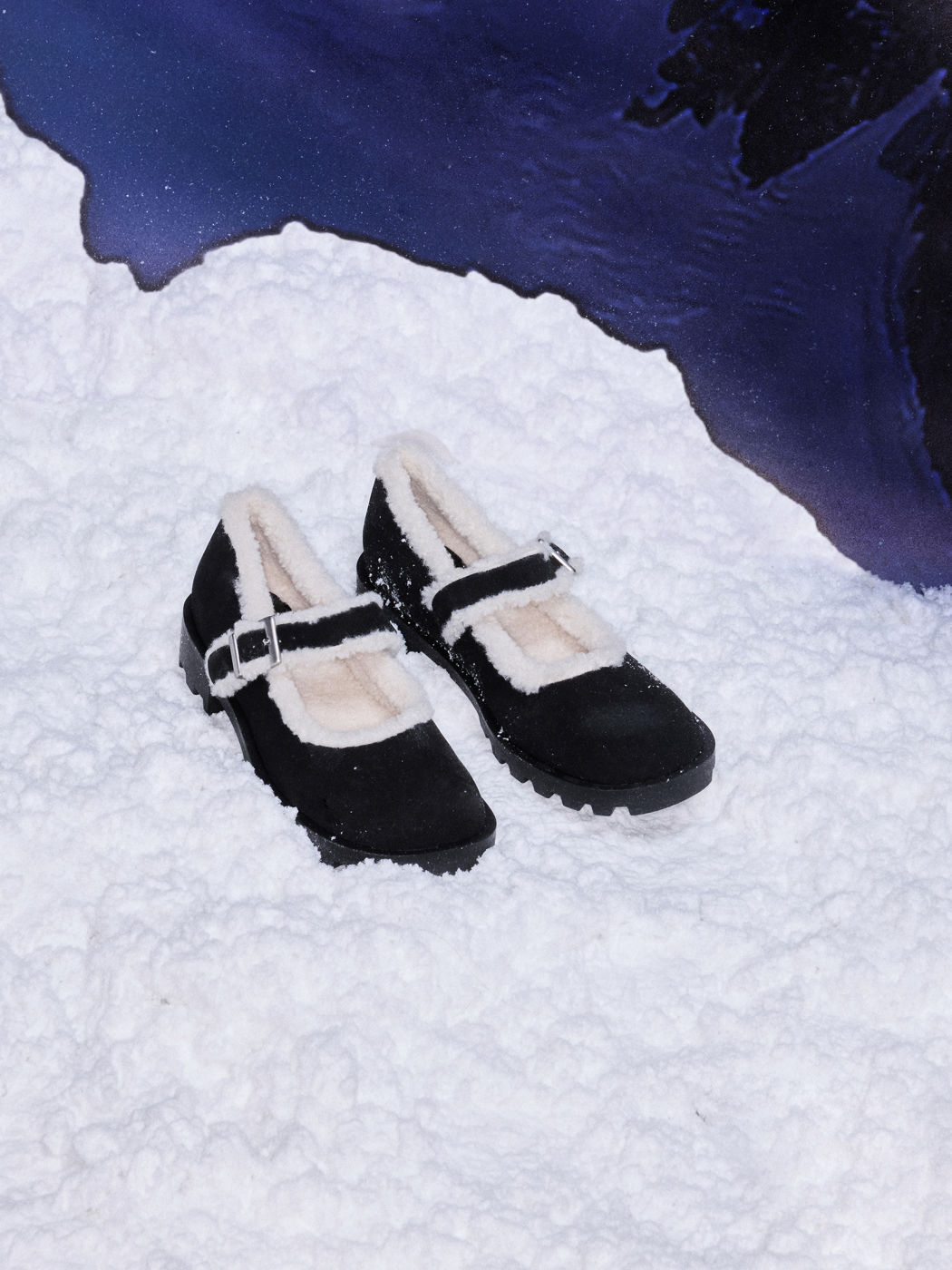 Wildleder-Loafer mit Felloptik-Besatz