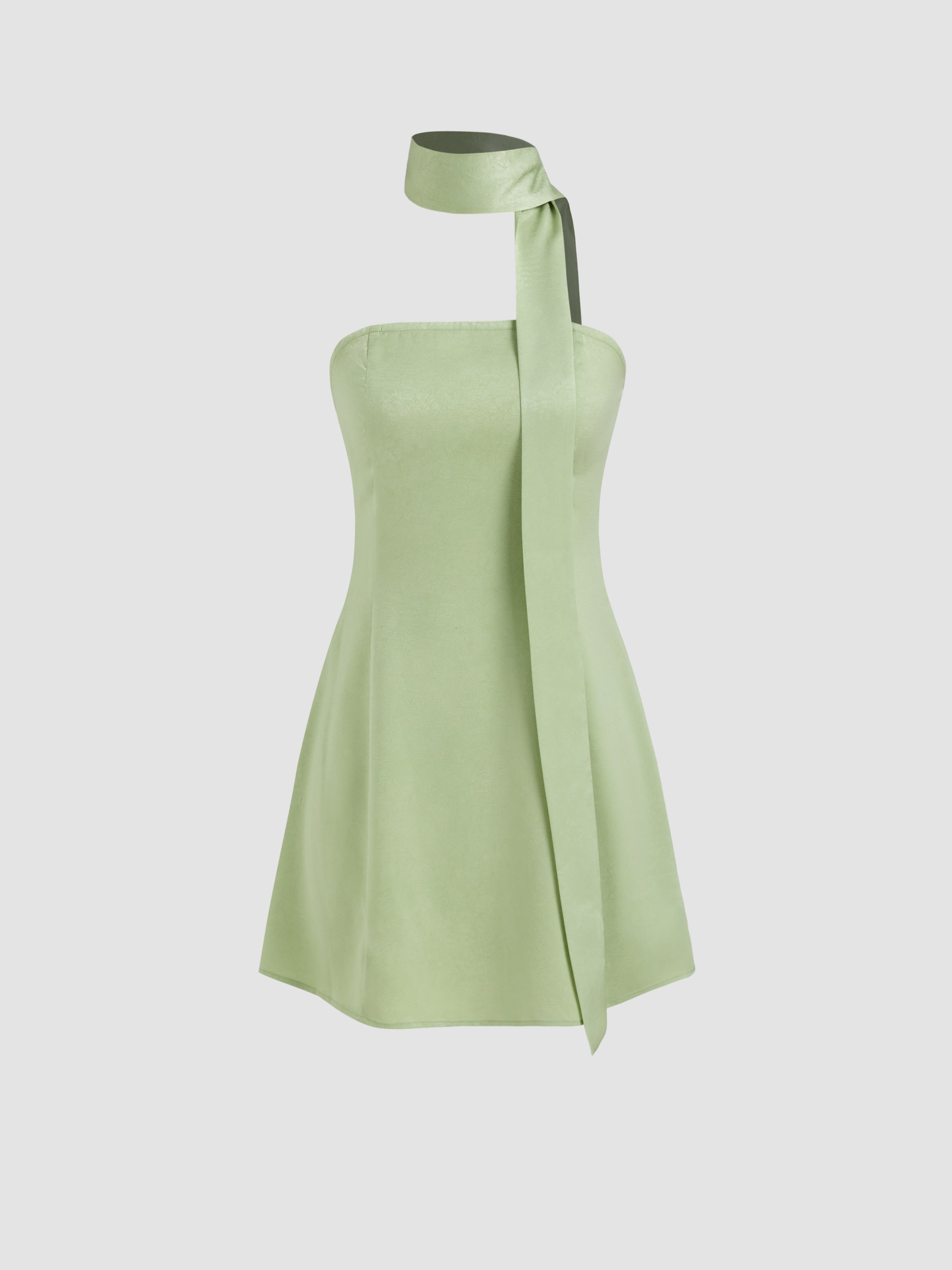 Mini Dress Chiffon Draped Design Sleeveless Elegant Flowing Fit main image 1