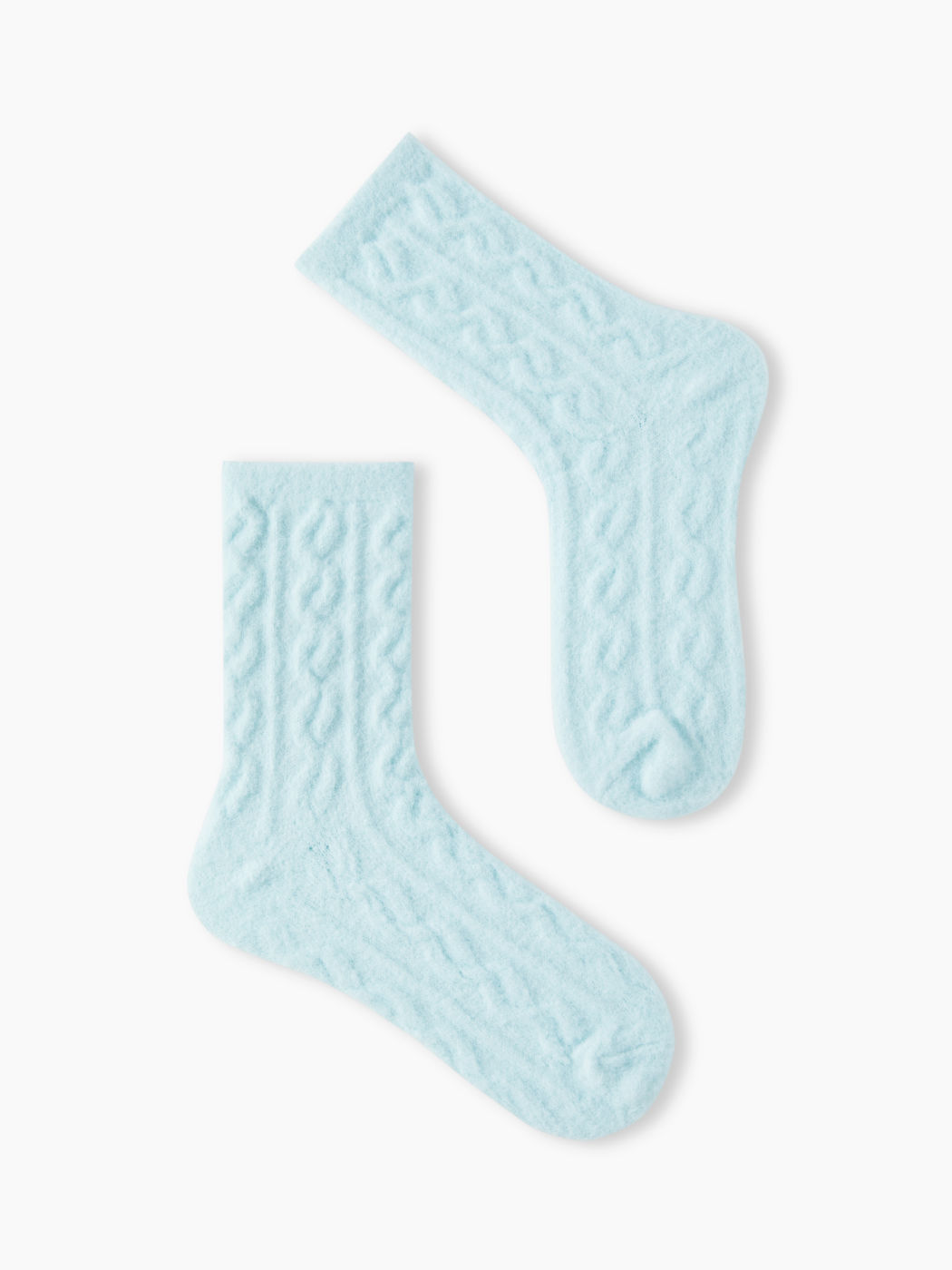3 PAIRS CABLE CORAL FLEECE CREW SOCKS