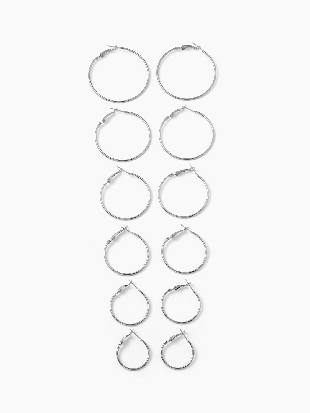 6 PAIRS CIRCLE HOOP EARRINGS SET