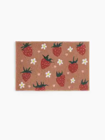 STRAWBERRY & FLORAL & HEART PATTERN DOORMAT