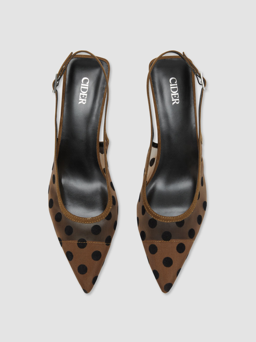 Polka Dot Mesh Slingback Absätze