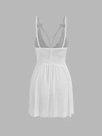 Heaven On Earth Lace Detail Mini Nightdress