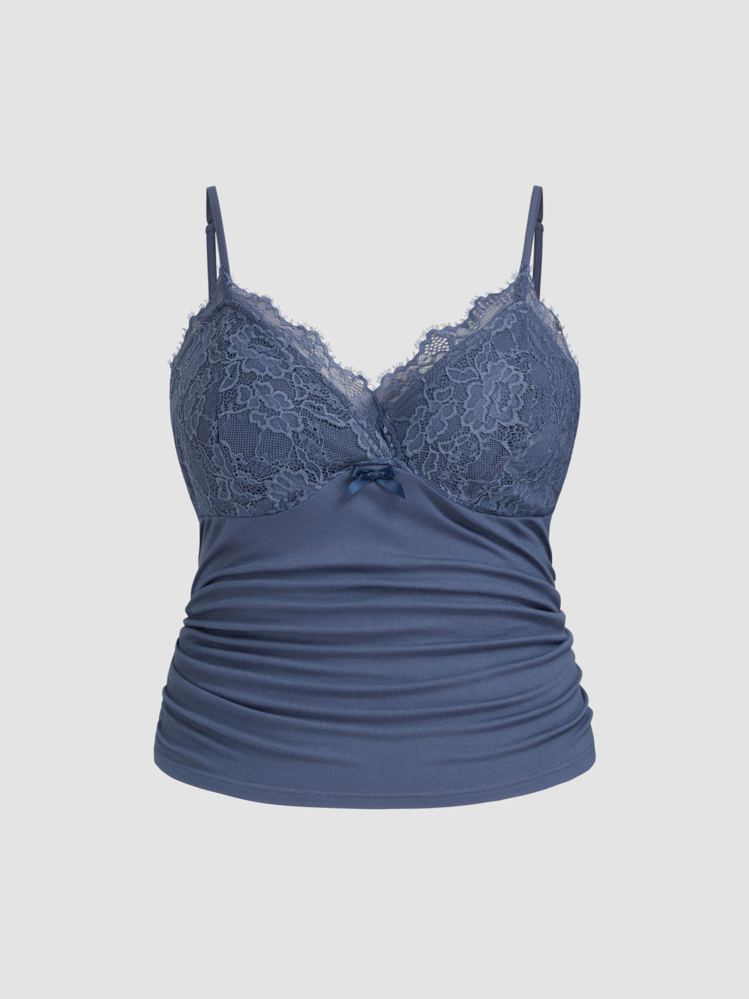 Sweetheart Spitze Schleifen Knitterung Cami Oberteil Kurve & Plus
