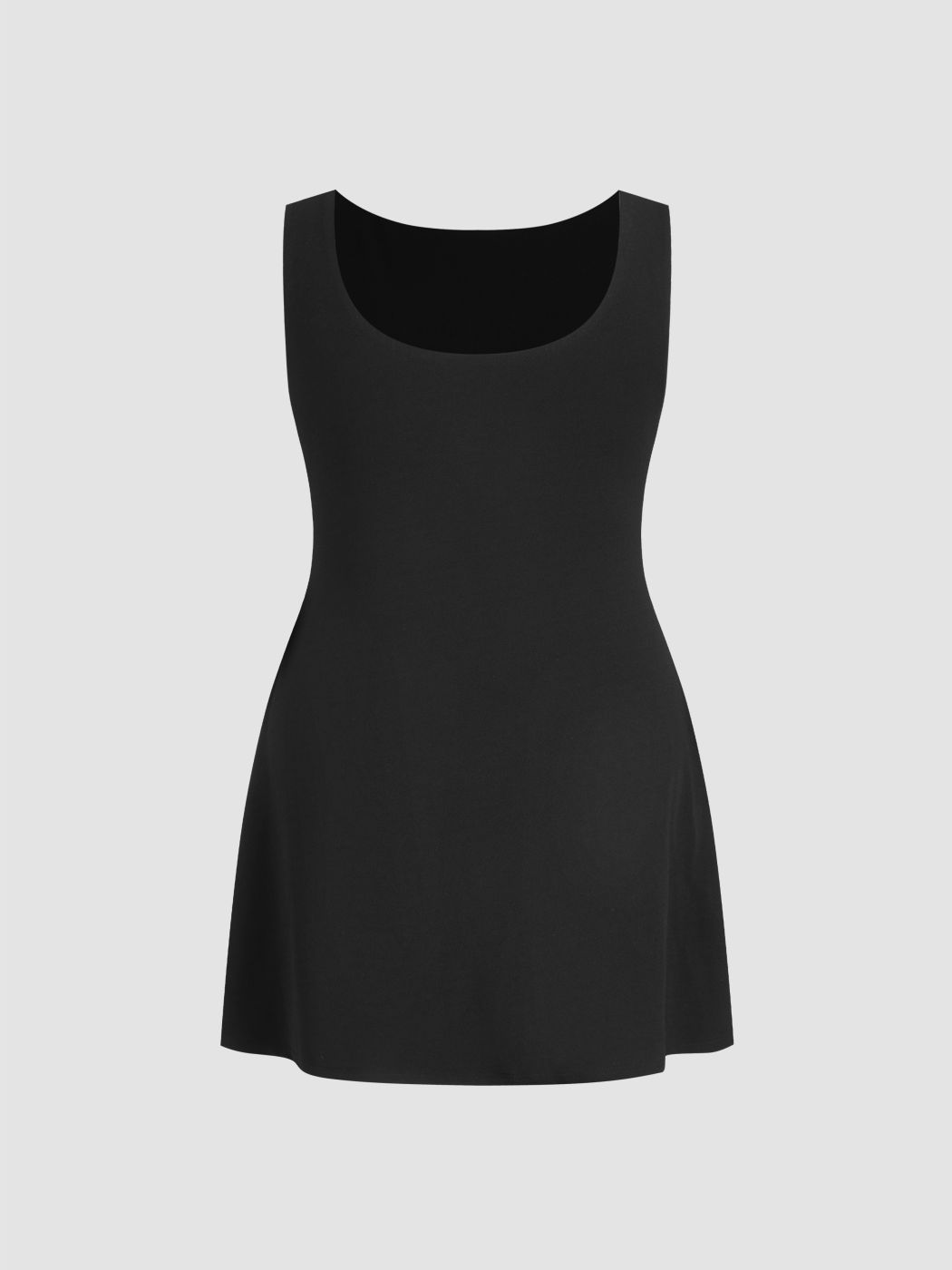 U-neckline Mini Dress Curve & Plus